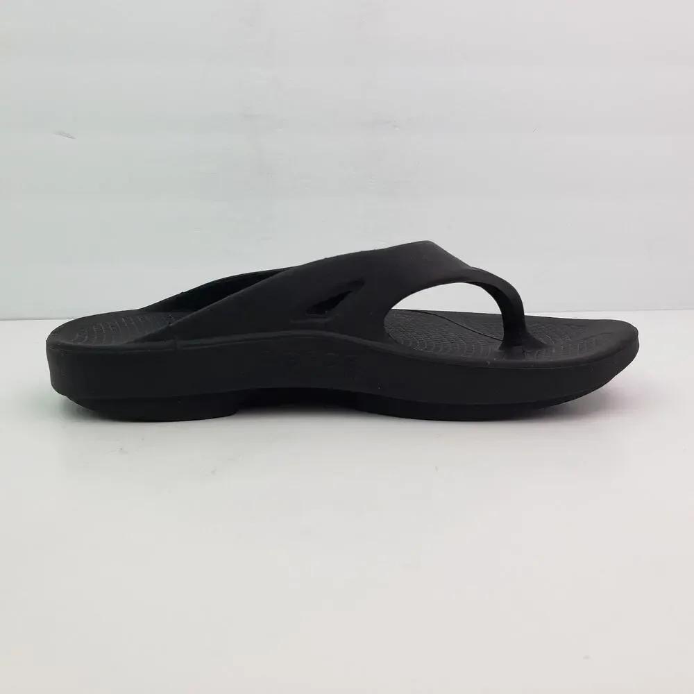 Oofos OOriginal Mens Size 10 Womens Sz 12 Black Recovery Thong Flip Flop Sandals